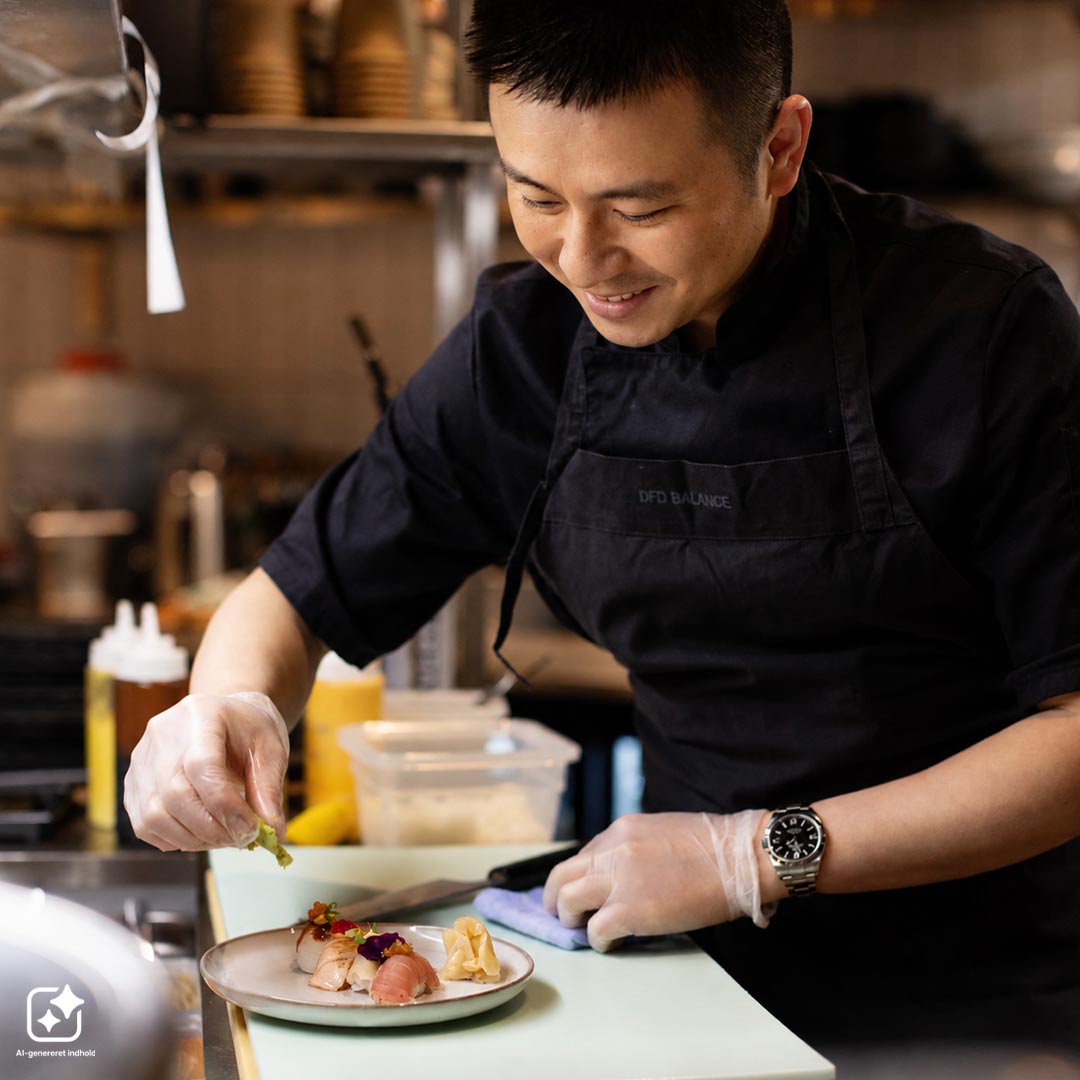 Sushi bliver lavet af medarbejder fra Sushi Lovers i Frederiksberg Centret.
